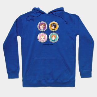 Kawaii Chibi Pride and Prejudice Character Badges Hoodie